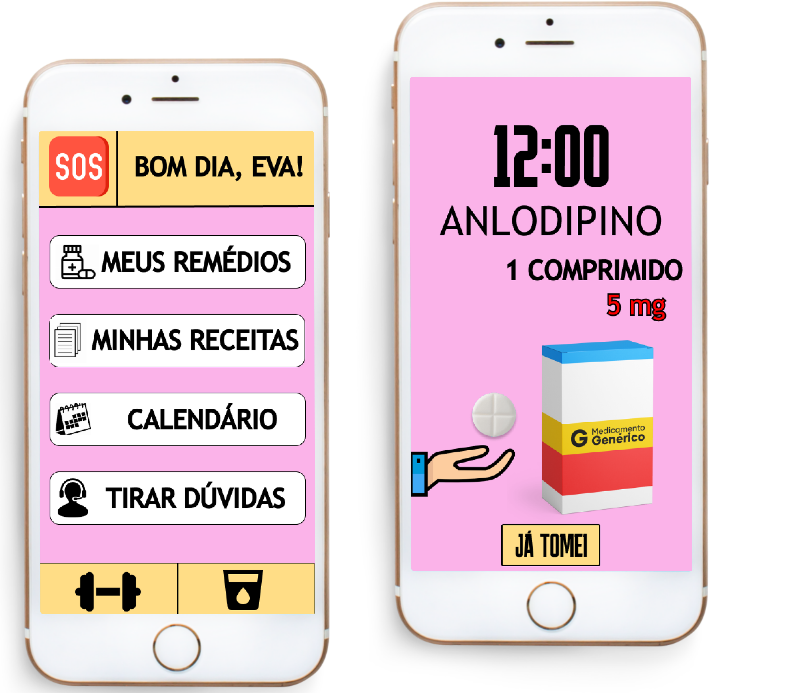 Telas Home e de alarme do App